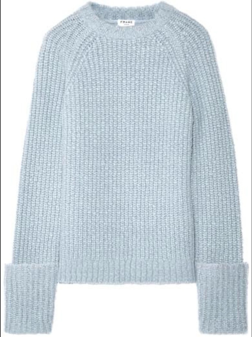 Frame Alpaca blend sweater Cozy Ribbed Crewneck chunky L